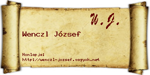 Wenczl József névjegykártya
